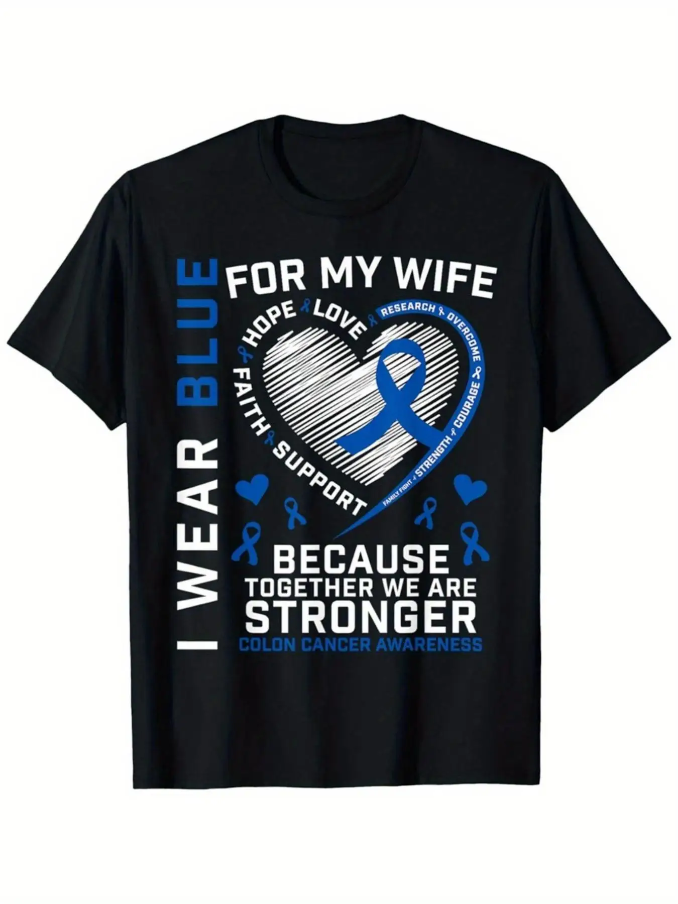 T-shirt pour la sensibilisation au cancer du côlon - Montrez votre soutien à votre femme avec cette tenue caritative pour les patients atteints de cancer du côlon et leurs familles.