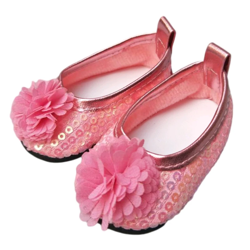 Doll Shoes 18"  Girl Dolls Single Shoes Doll Accessories 17" Baby Reborn Doll Pink Shoes Girl Gift Toy Shoes