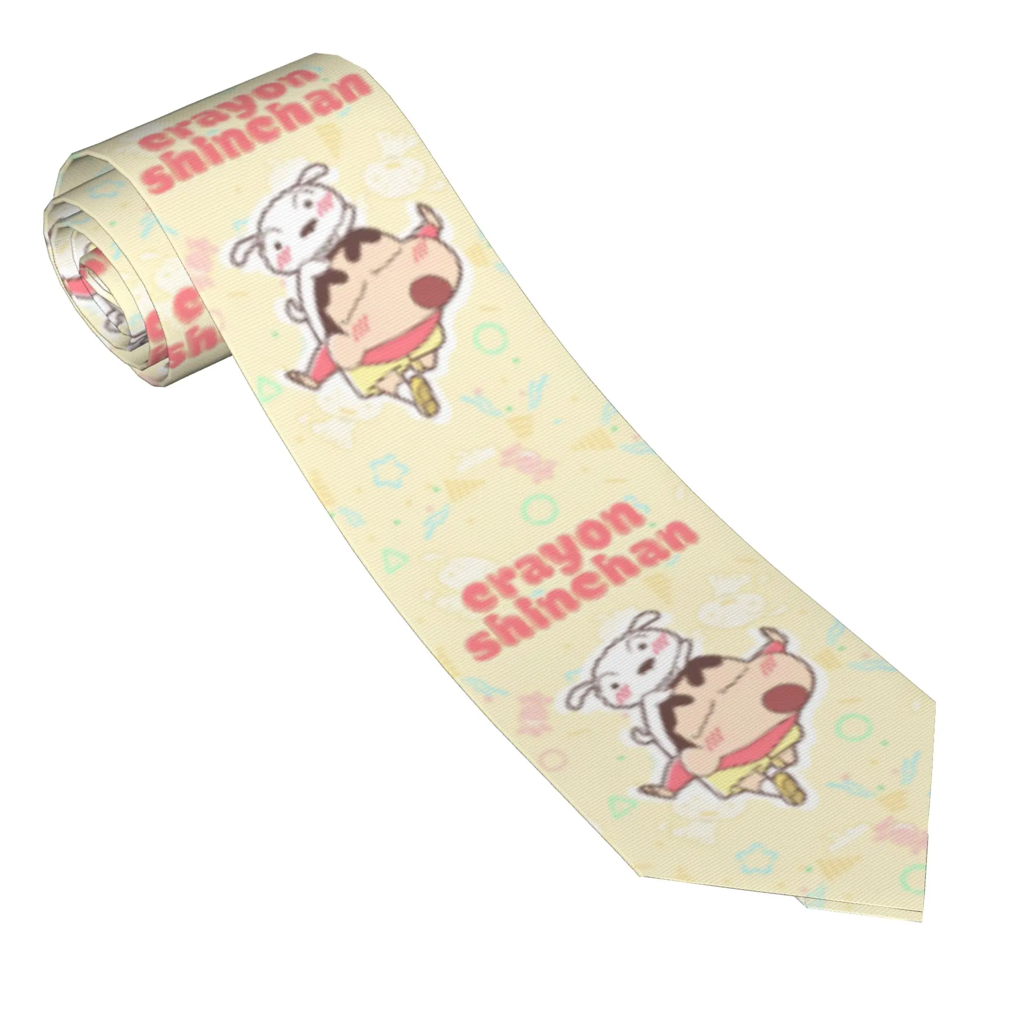 Necktie Crayon ShinChan Men Silk 8 cm Classic Neck Tie Cute Cartoon Manga for Men Daily Wear Gravatas Wedding Accessories Gift
