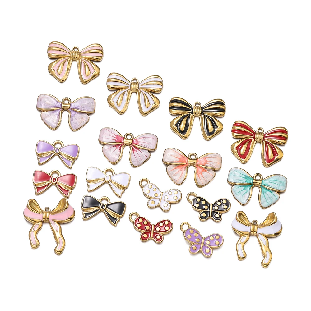 

2Piece/Pack Stainless Steel 5 Styles Butterfly Shape Pendants for Handmade DIY Women Man Hoop Earring Jewelry Making Supplies