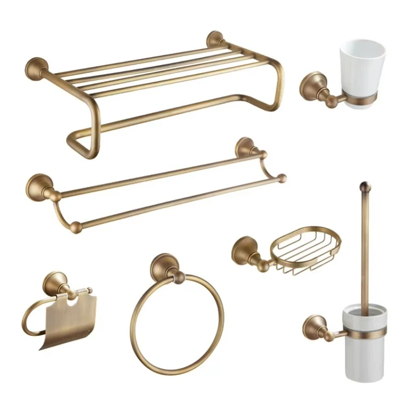 

Bathroom Wall Mounted Toilet Antique Brass Bathroom Accessories, Shelves, Coat Racks, Towel Racks, Shower Soap Dish