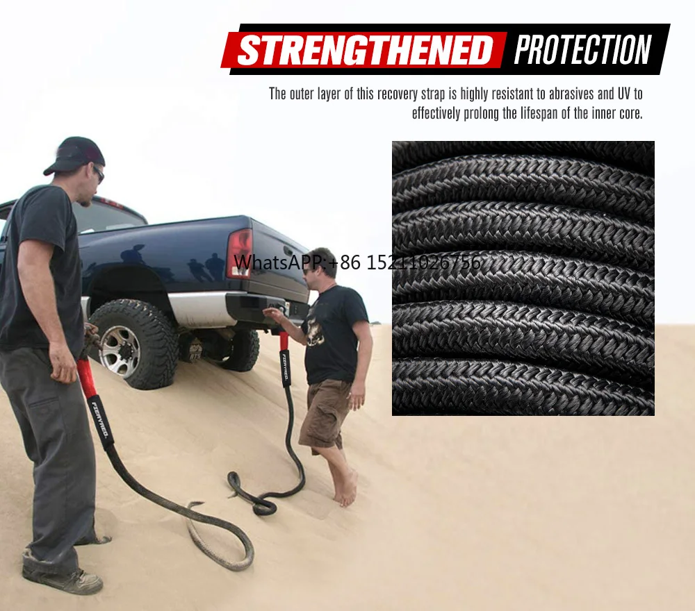 Nylon 22mm x 6m 18700lbs 4x4 Offroad Car Tow Kinetic Recovery Rope