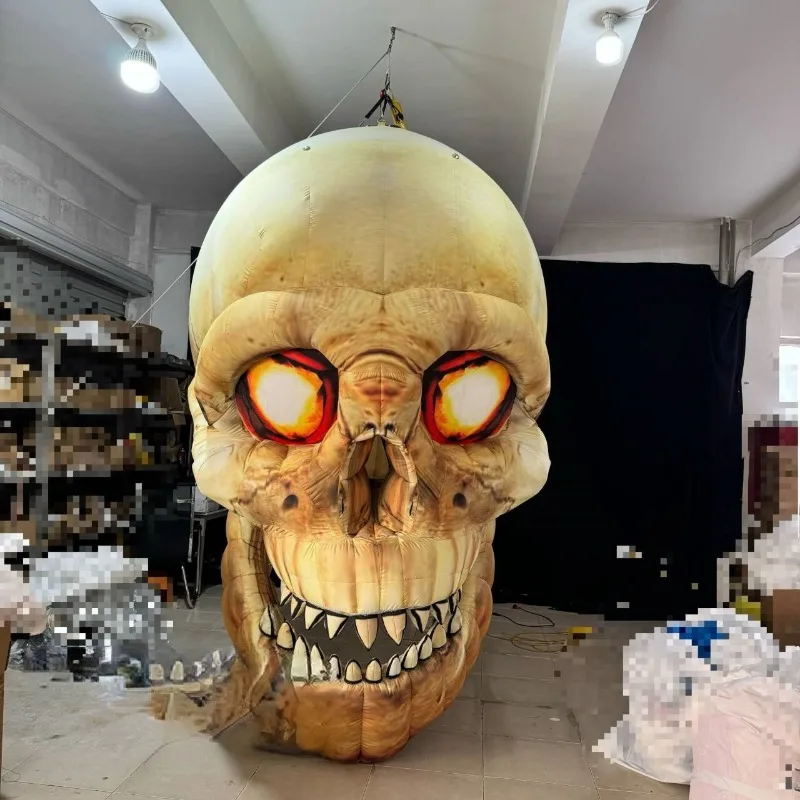 

blow up skeleton head inflatable props for club party hanging decoration