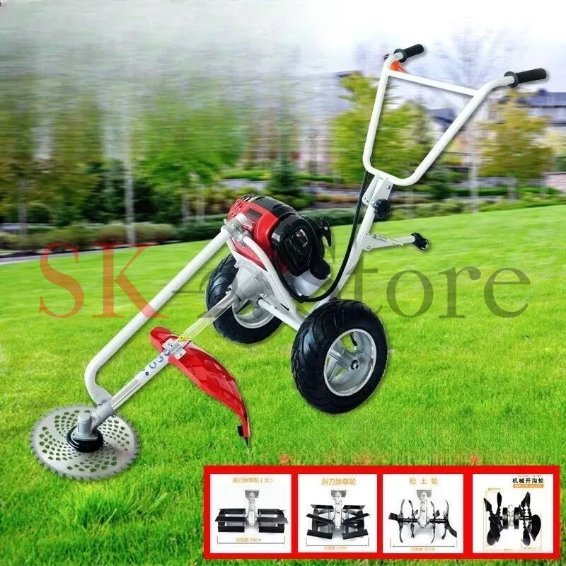 Premium Premium 4-stroke Hand-push Lawn Mower Multi-functional Hand-push Brush Cutter Soil Loosening And Ditching Lawn Mower