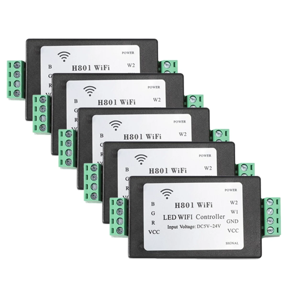 

НОВЫЙ 5 шт. H801 RGBW светодиодный контроллер WIFI светодиодный контроллер RGB DC5-24V вход для 5050 2835 3528 SMD светодиодная лента лента