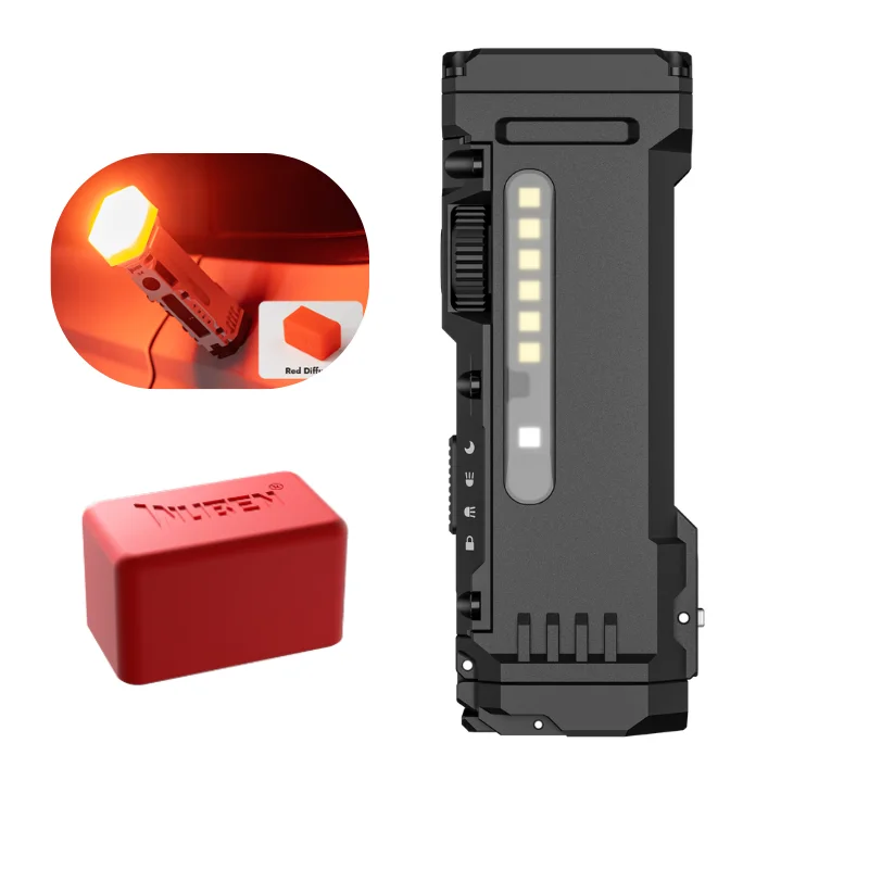 Linterna EDC portátil X4 WUBEN EDC 1500 lúmenes. USB-C recargable, luz blanca+RGB, incluye batería