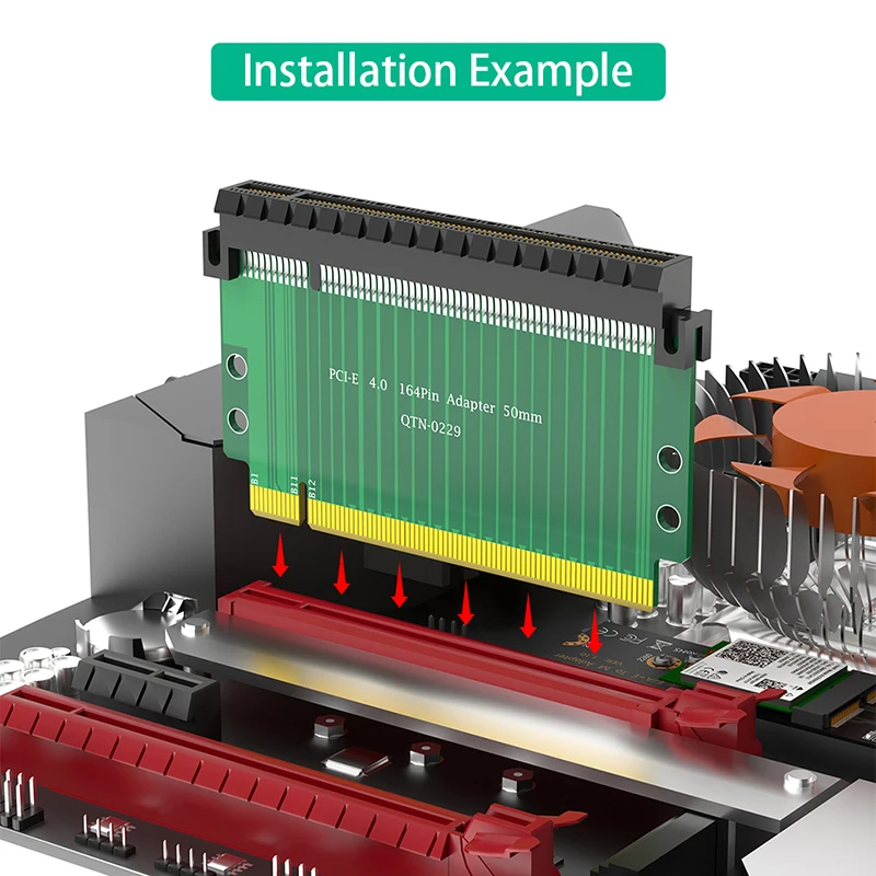 5CM High PCI Express 4.0 16X Riser Card PCI-E X16 to X16 Slot 180 Degree Extender PCIE X16 Connector Convert Adapter for Desktop