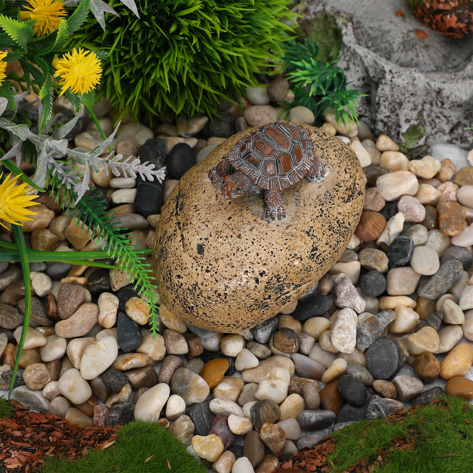Resin Rock Turtle Design Outdoor Hider Garden Statues Stone Key Case Durable Storage Hide A Key Case