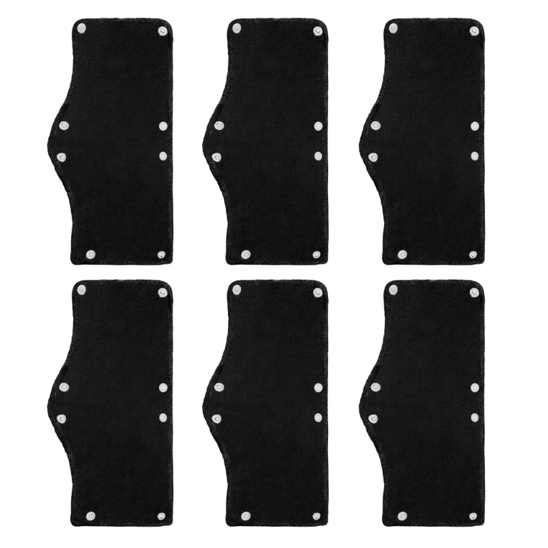 6Pcs Universal Helmets Replacement Inner Pads Safety Helmets Lining Pad Liner Soft Sweatband Black