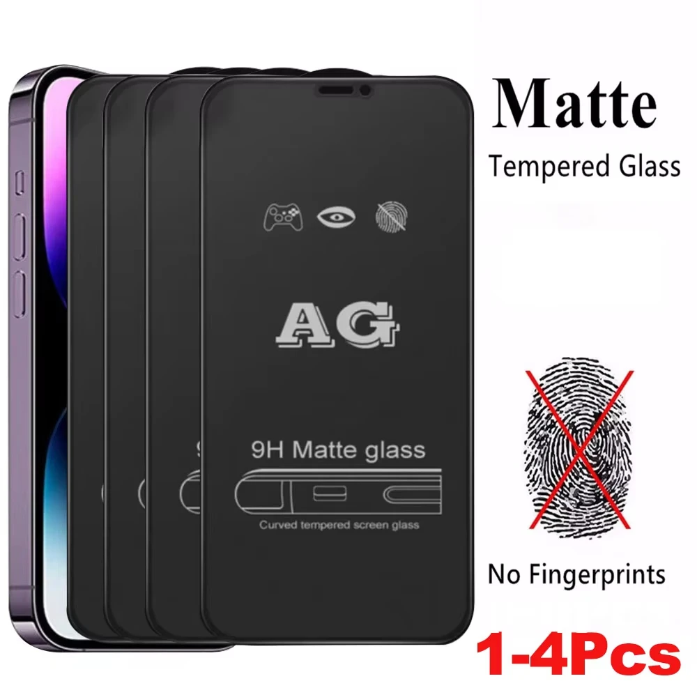 1-4PCS AG Matte Tempered Glass For Vivo S1 V20 Pro Y27S Y36 Y38 Y77T Y78 Y100T Y30 Y31 Y31S Y33S Y33T Y51 Y75 Y77 V20 V23 Y21E