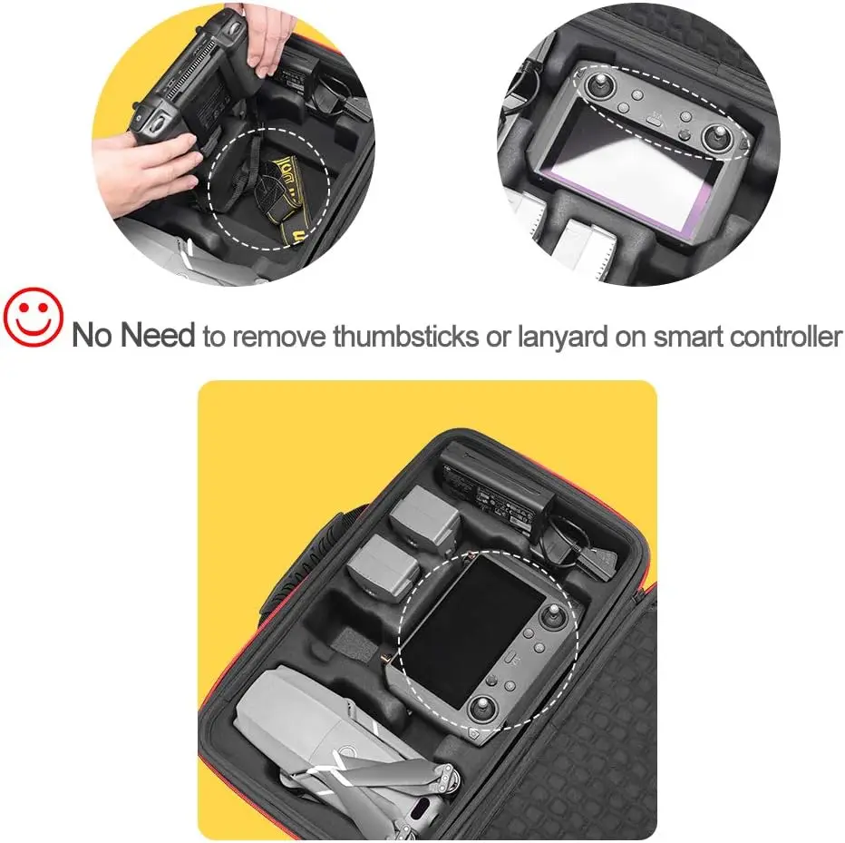 Étui rigide pour DJI Air 2/2S/Mavic 2 Pro et RC Pro - Convient aux drones, aux contrôleurs, aux batteries, au chargeur, aux accessoires (étui uniquement)