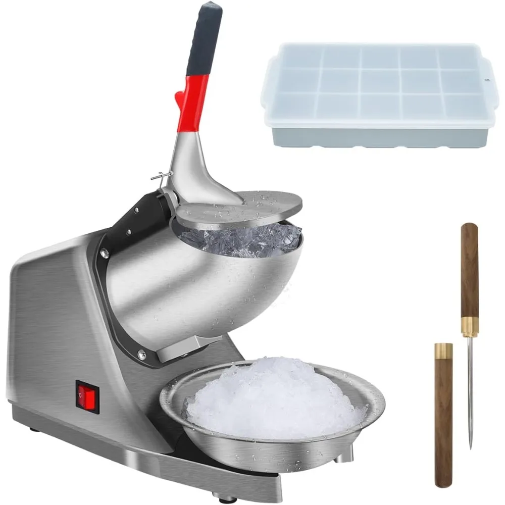 HAOYUNMA Shaved Ice Machine Snow Cone Machine Ice Crusher with Stainless Steel Blade Kitchen Electric for Shaved Ice and Snow