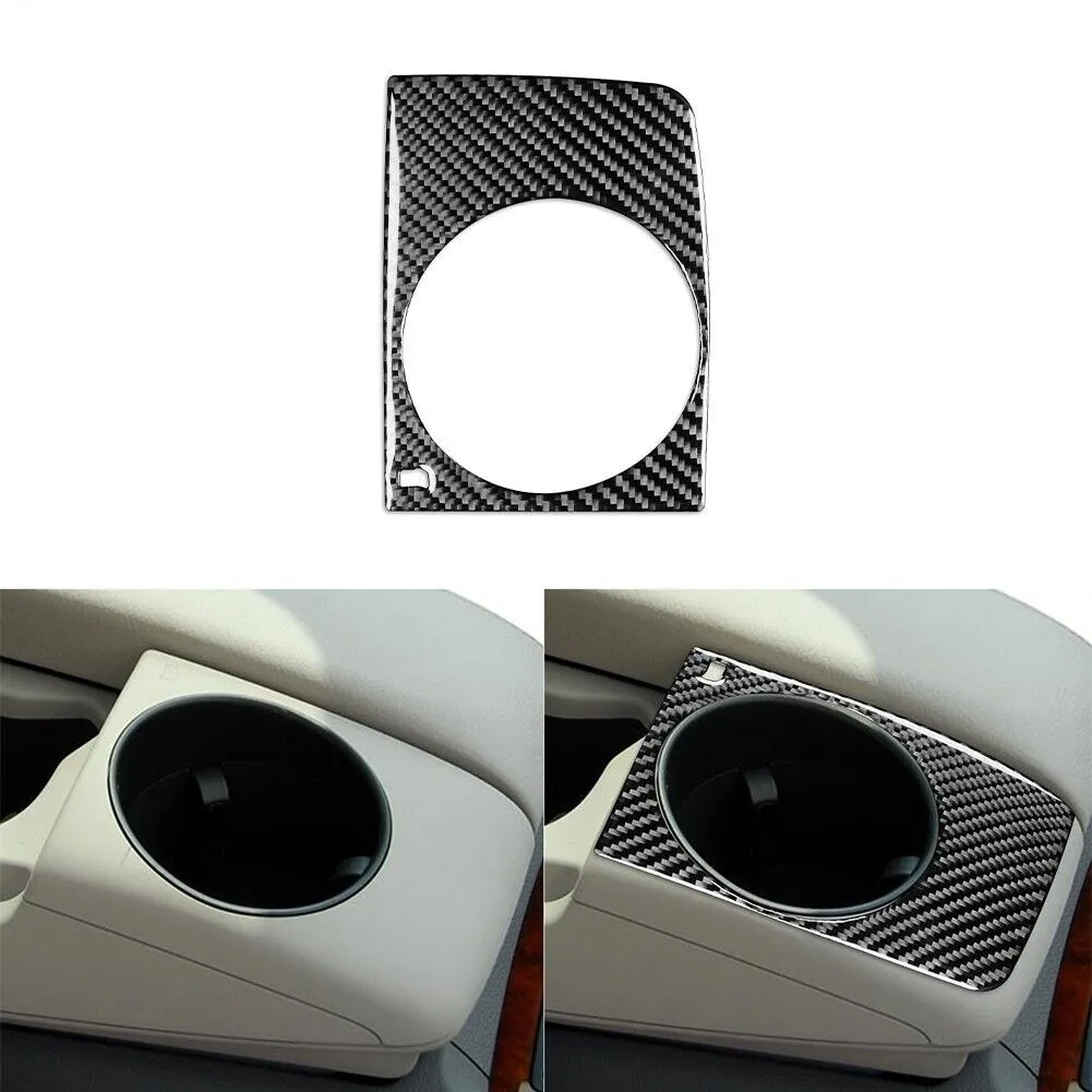 

Carbon Fiber Central Armrest Box Cup Holder Panel Cover For Audi Q7 4L 2007-2015