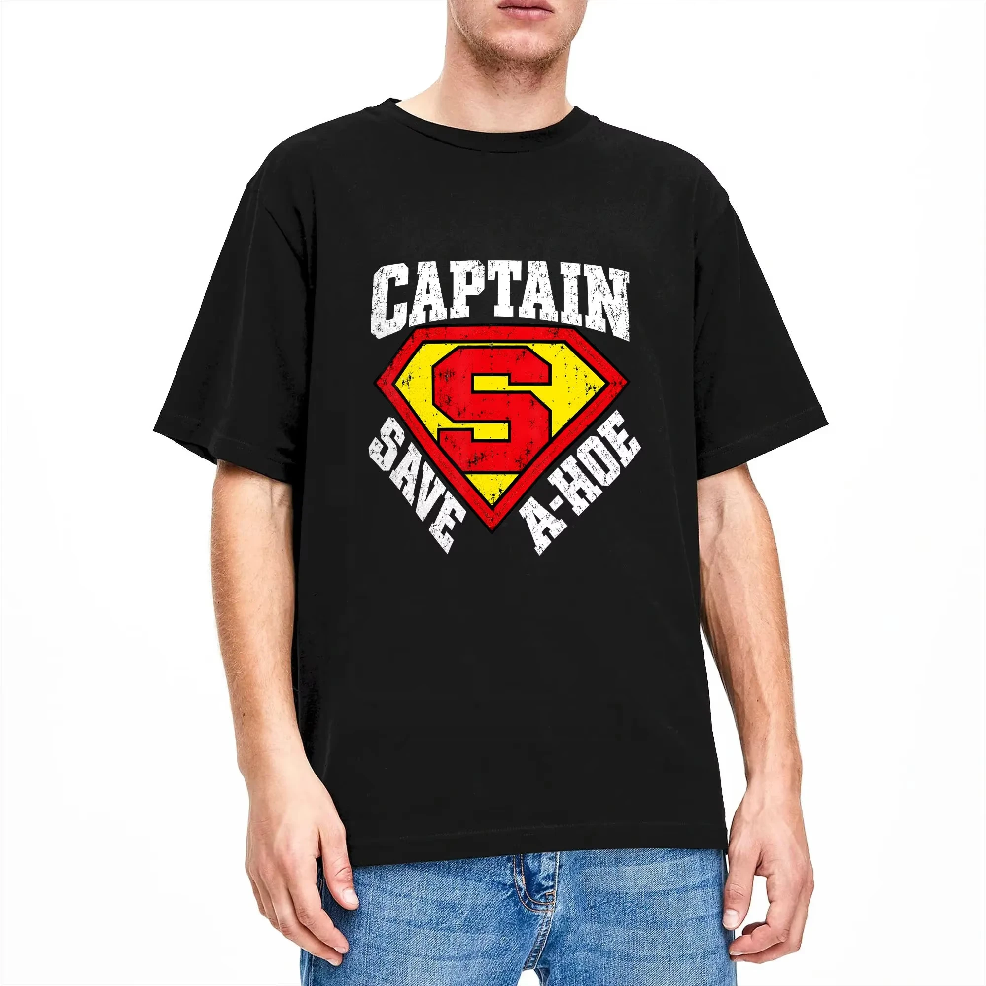 2026 Hot Sales Captain Save a Hoe Design Pattern Printed Short Sleeve T-Shirt 3D Stereoscopic Casual Style Family Party Tops