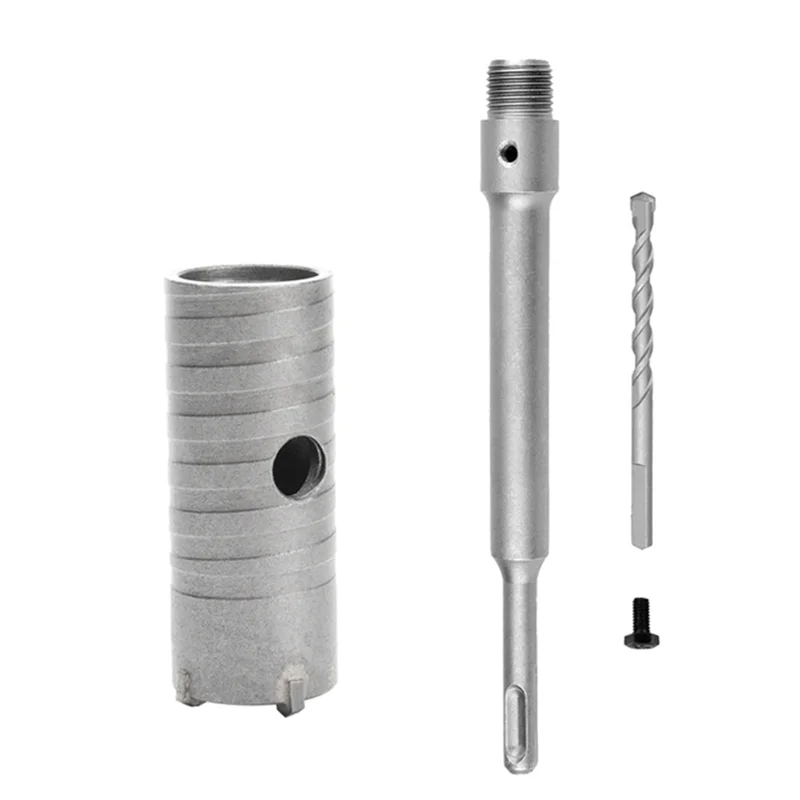 AB47-SDS Plus Martelli da parete Set di punte da trapano per sega a tazza Set di utensili da taglio con albero rotondo Apri foro per pietra di cemento e cemento