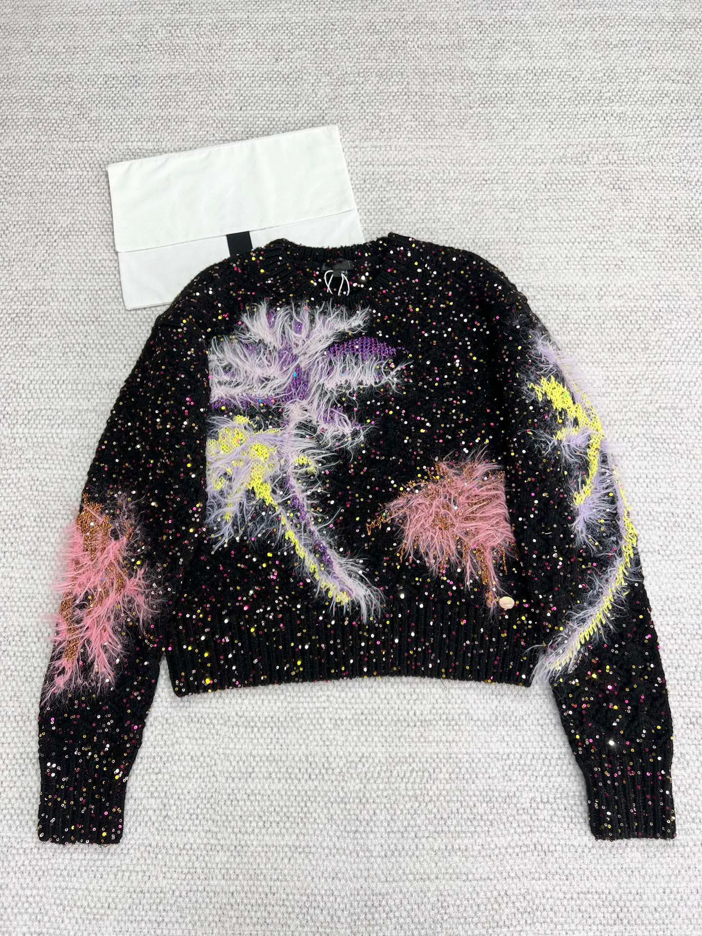 colorful sequined sweater