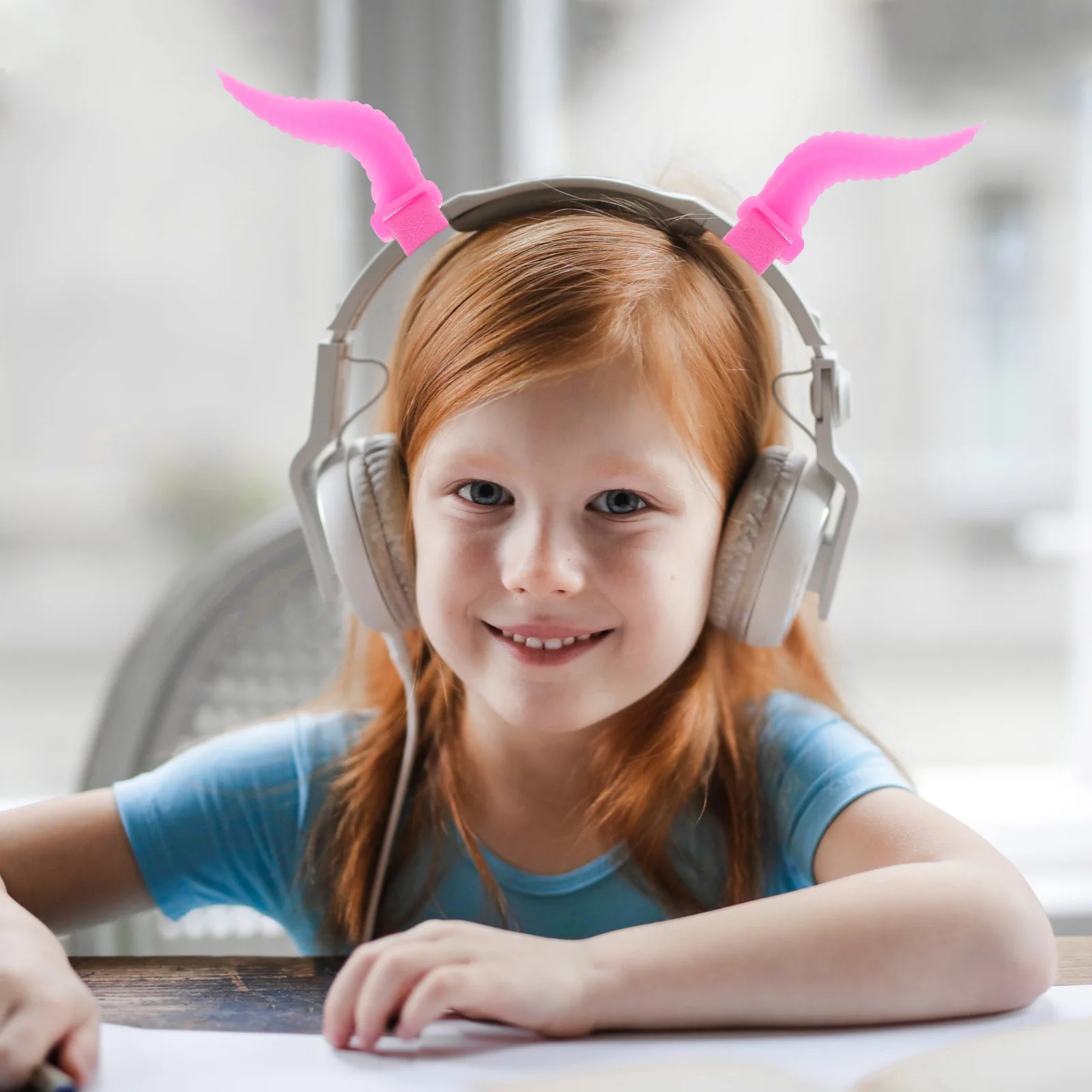 1 زوج الثور القرن سماعة يغطي هوك السحابة قرون الشيطان لسماعات الرأس اللاسلكية الألعاب هالوين تأثيري ديكور الحفلات سماعة