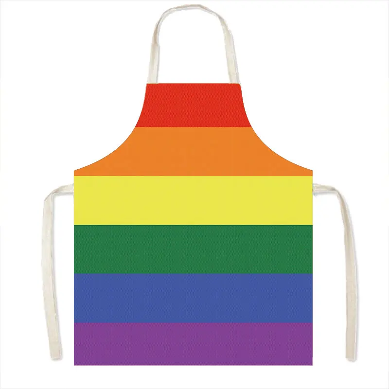 Love Wins Print Cooking Aprons Lgbtq Pinafore Rainbow Household Cleaning Clothing BBQ Chef Waiter Kitchen Apron for Nail Salon