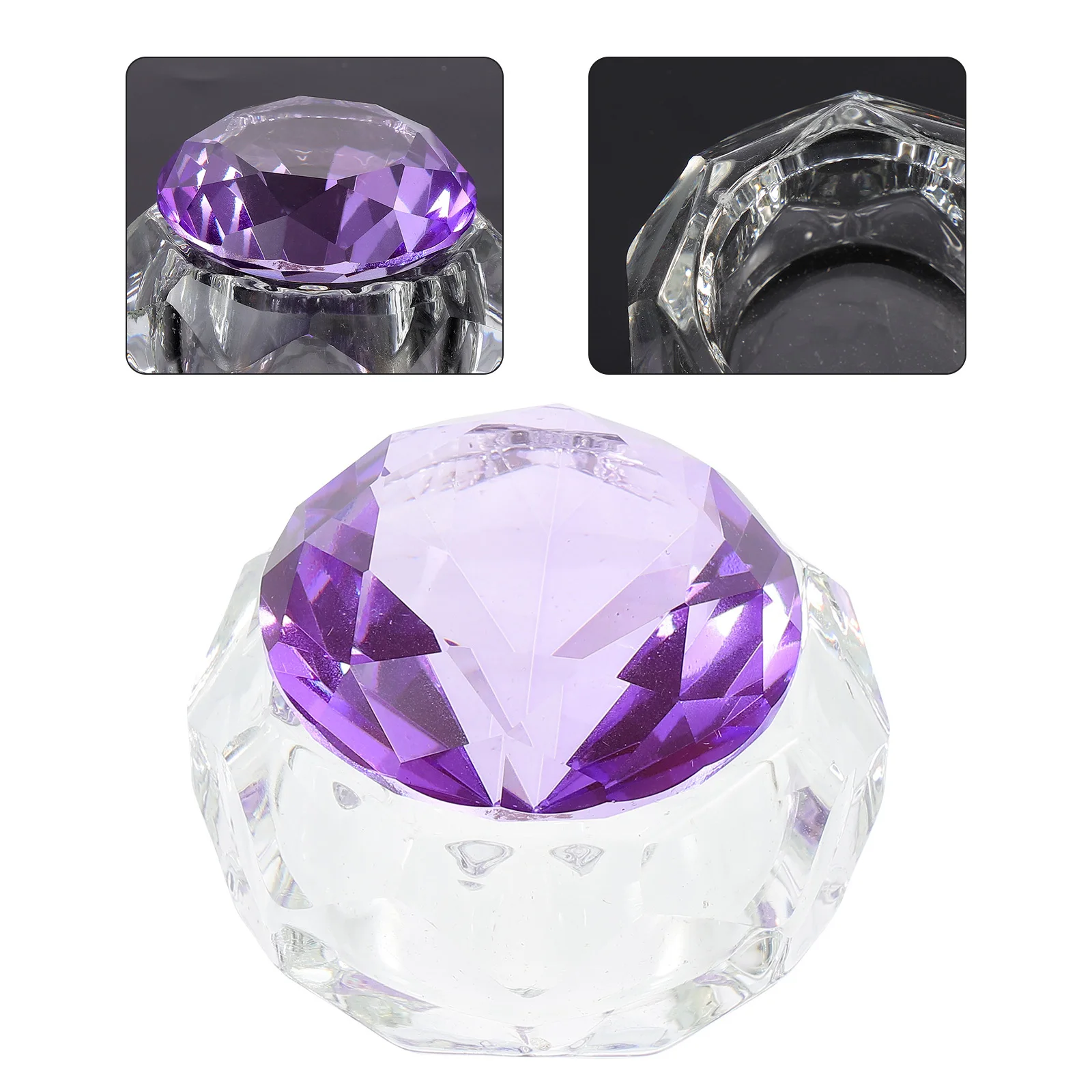 

Nail Crystal Container Unique Crystal Modeling Manicure Liquid Powder Mixing Cup Transparent View Stand Firmly on Table