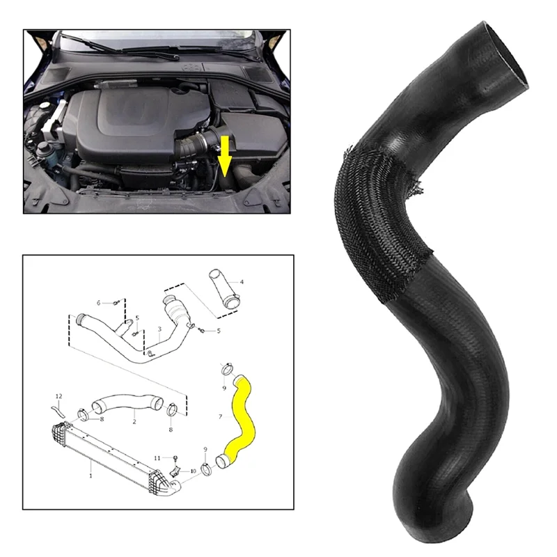 

1 Piece Car Intercooler Turbo Charge Air Hose Replacement Parts For Volvo XC60 S60 Boost Intake Pipe 30741795 / 30792545