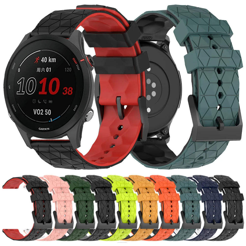 Soft Silicone Watch Strap for Garmin Forerunner 265 255 Music Band Venu 3/Sq 2/Vivoactive 4 5/Approach S42 Replacement Wristband