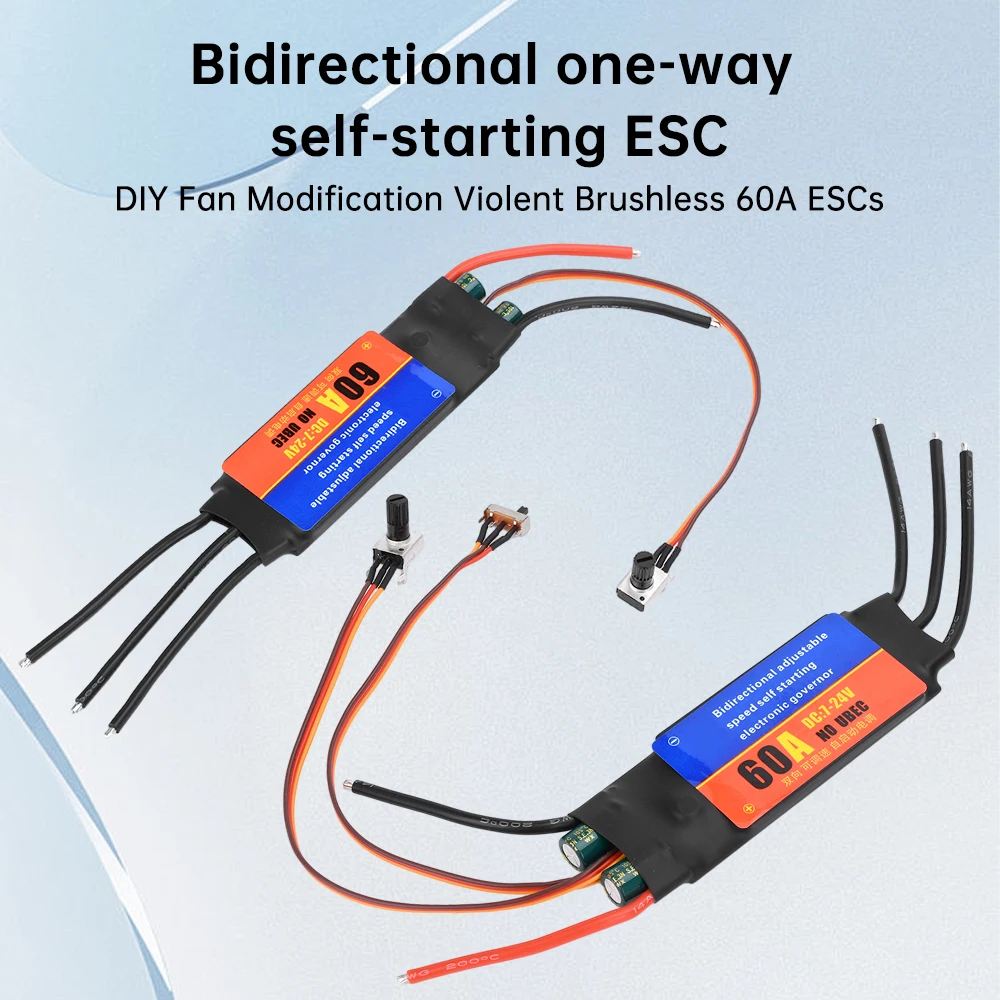 2-6S 30A 60A ESC Bidirectional Self Starting Brushless Electric Regulation Speed Controller ESC for DIY Tools