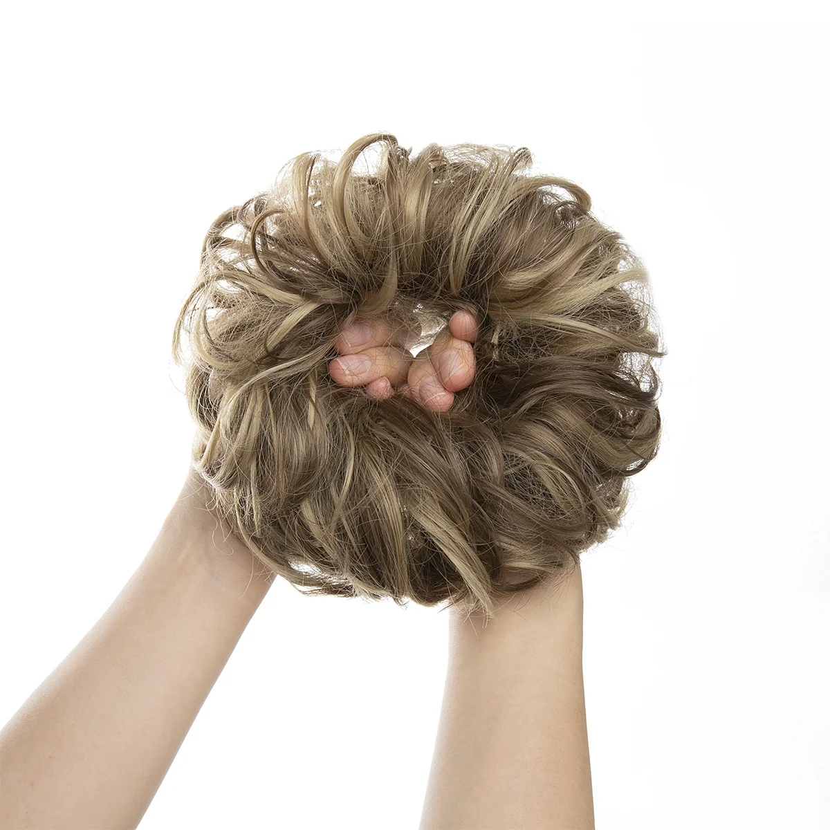 قسط الألياف الاصطناعية أوبدو مجعد Postiches صب فوضوي وهمية Scrunchies الشعر التمديد الكعك Chignon هيربيسي للنساء