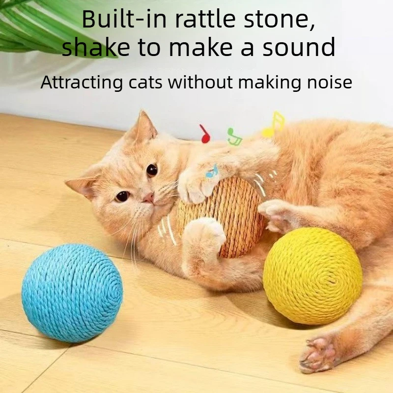 Cat Toy Extra Large Sisal Ball Paper Rope Ball Self-Entertainment Anti-Boring Durable Scratching And Biting Sound Ball