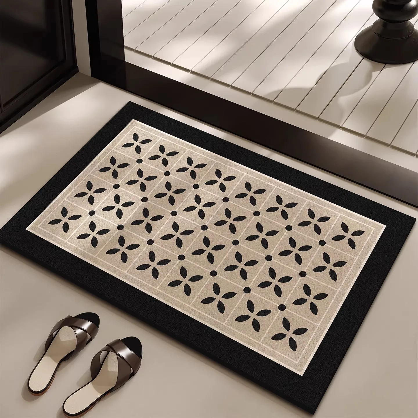 

Bathroom Carpet Home Decoration Bath Absorbent Geometric Pattern Floor Mat Toilet Rug Doormat Non-slip Foot Mats Alfombra De