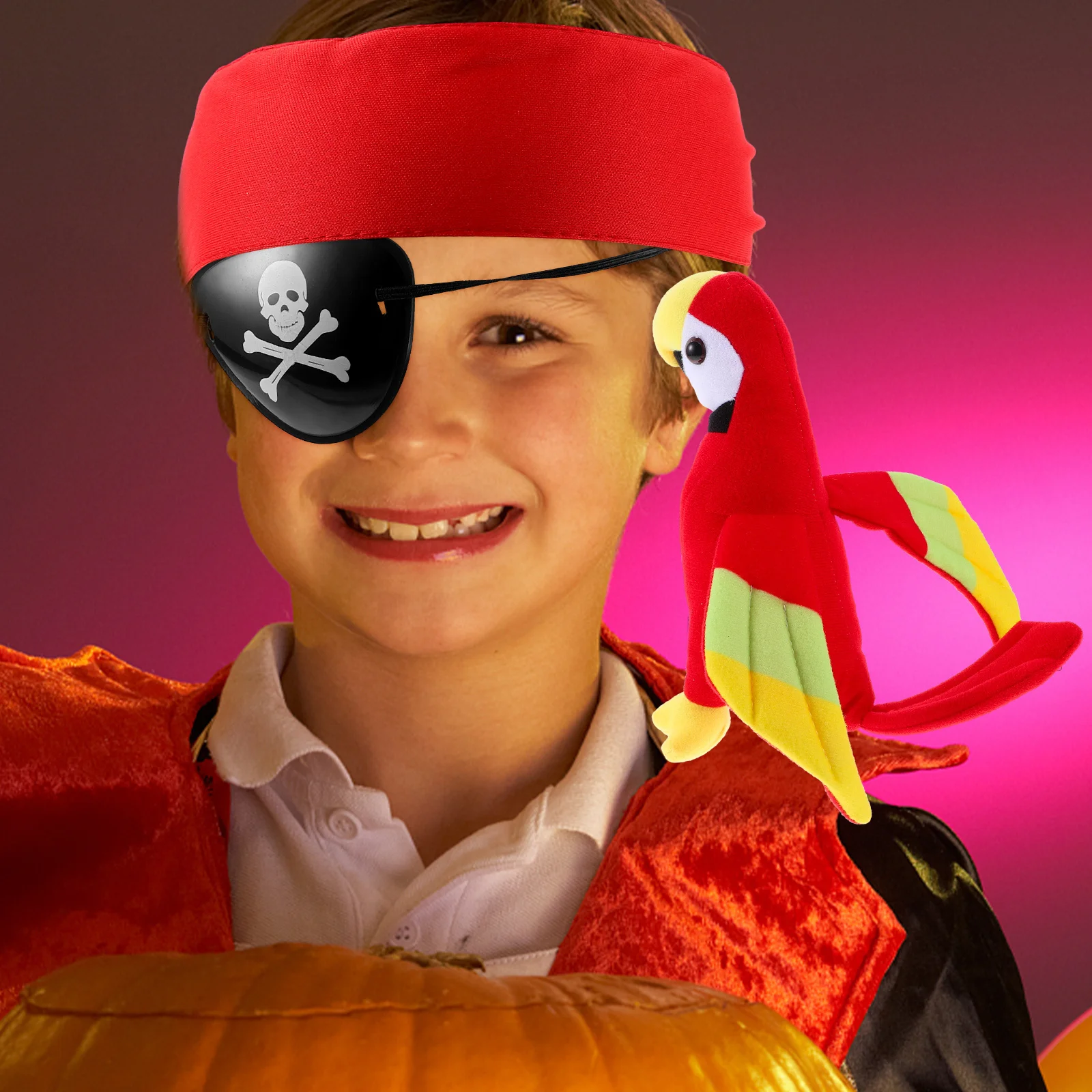 1 مجموعة القراصنة حزب زي الاكسسوارات الكرتون الببغاء باندانا العين بقع القراصنة تأثيري الدعائم لجميع القديسين حفلة تنكرية موضوع