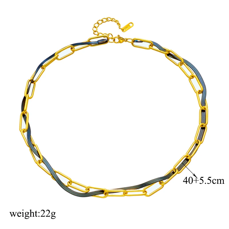 DIEYURO 316L Stainless Steel Multi-layer 2in1 Chains Necklace For Women New Trend Female Neck Choker Jewelry Birthday Gifts