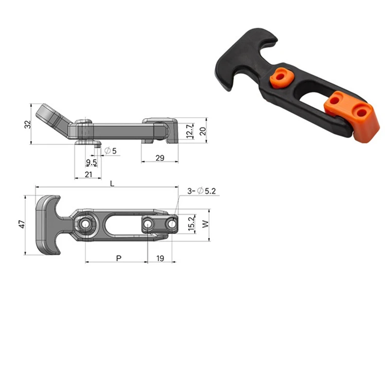 T-Handle สลักยางวาดสลักกล่องเครื่องมือ Cooler เปลี่ยน 110 มม.กล่องเครื่องมือฝาปิดสลักเรือ Hatch สลัก 2Pcs-AT64