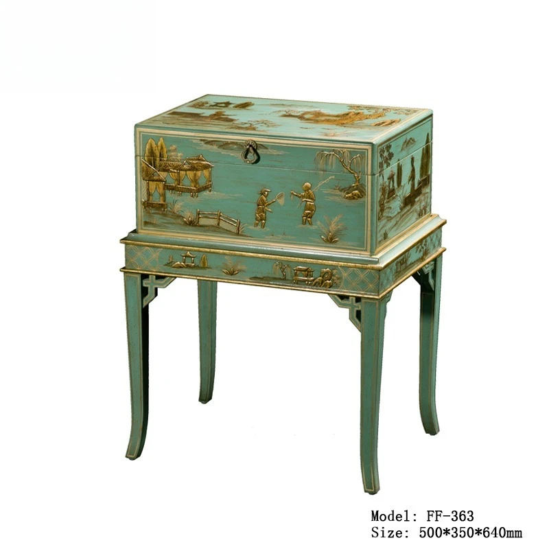 European neoclassical villa bedroom decoration box solid wood hand-painted furniture high-end French jewelry box jewelry box