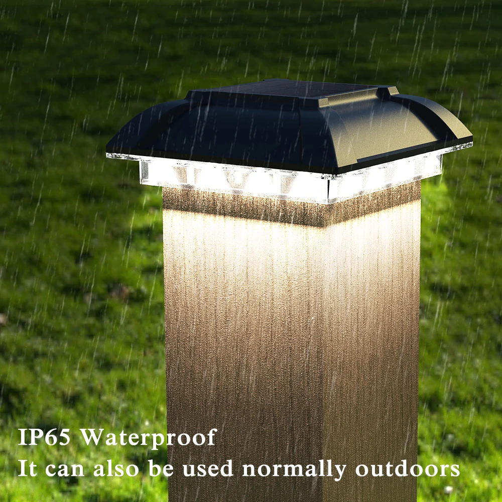 Solar Post Light Outdoor LED Deck Cap Fence Landscape Lamp Waterproof IP65 Garden Gate Solar Powered Column Lamp Decoration