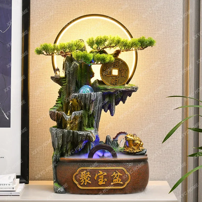 AAFeng Shui wheel lucky flowing water ornament circulating water rockery cornucopia office living room