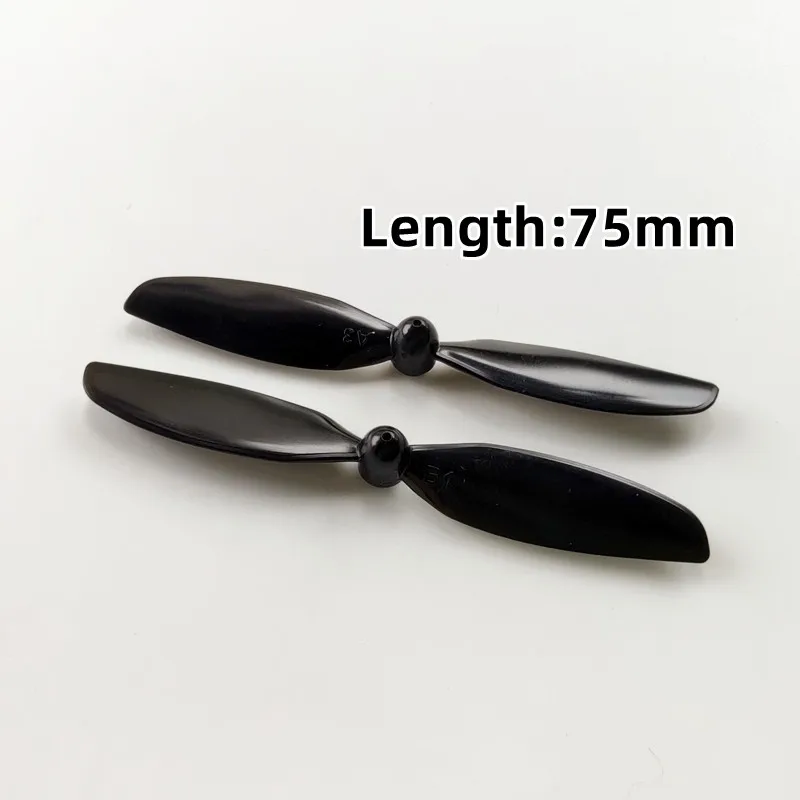 2PCS 75mm Klinge Propeller Prop Klinge CW + CCW Fit Welle Durchmesser 1mm Für RC Quadcopter Drone kernlosen Motor N30 Spielzeug Flugzeug Modell