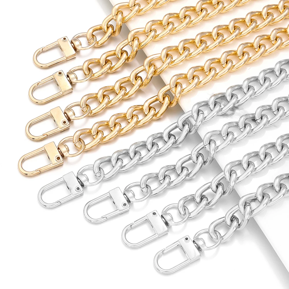 Metal Aluminum Bag Chains Gold Silver Color 40/60/80/100cm Replacement Bags Strap Extended Link Chain Garment Accessories