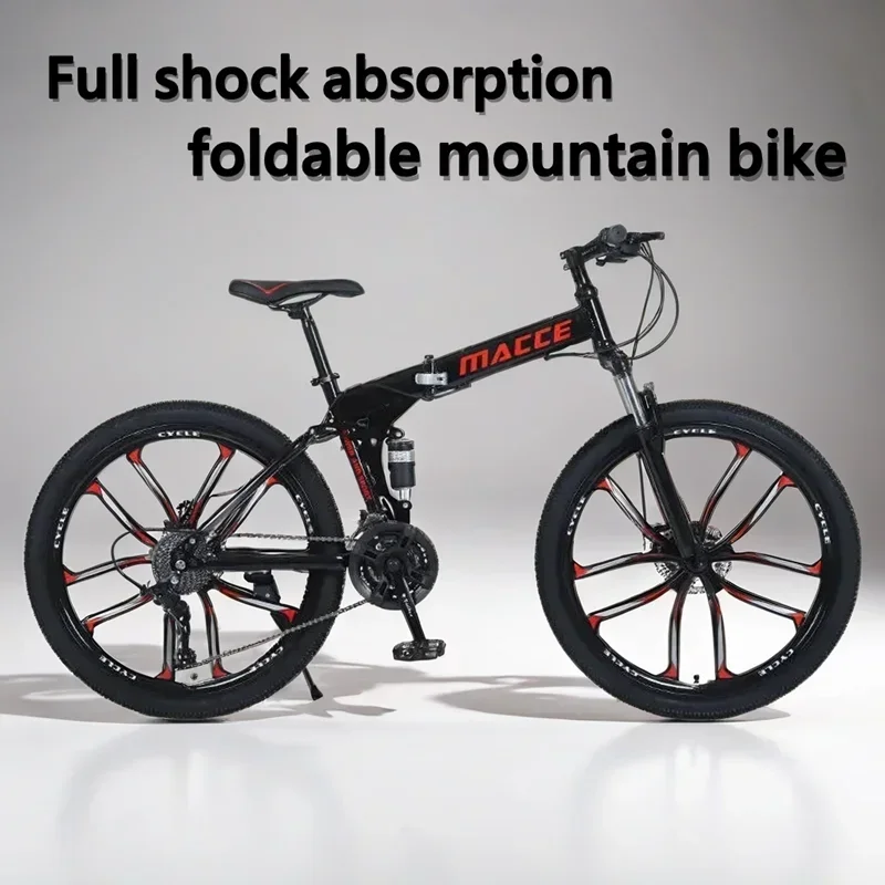 24/26 inch folding mountain bike Full Suspension Cross Country Bicycle dual disc brake MTB 27 speed folding Downhill bicicleta