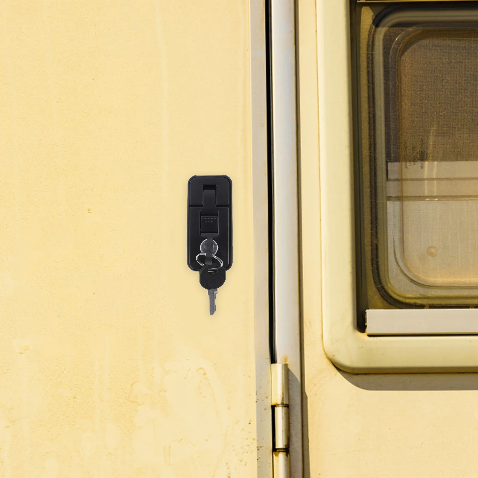 Compressie Klink Verstelbare Flush Zinklegering Zwart Strak Deurslot voor Kast Gereedschapskist Rv Marine Camper Veilige Sluiting