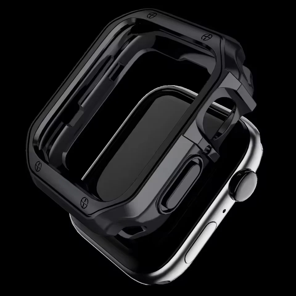 Pulseira de metal + capa tpu para apple watch ultra 2/1 49mm 10 42mm 46mm 9 8 7 45mm 41mm pulseira de aço inoxidável para iwatch série 6 5 4 se