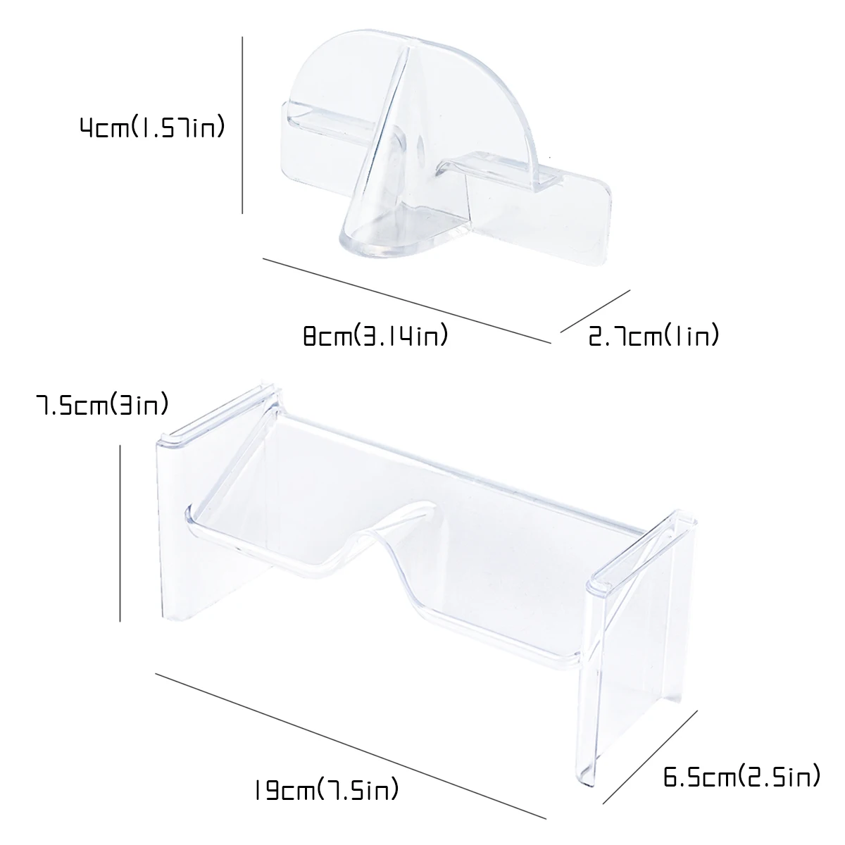 4-Piece Eyewear Storage Set: 2 Countertop & 2 Wall-Mounted Units – Sunglasses Display Racks (Clear)