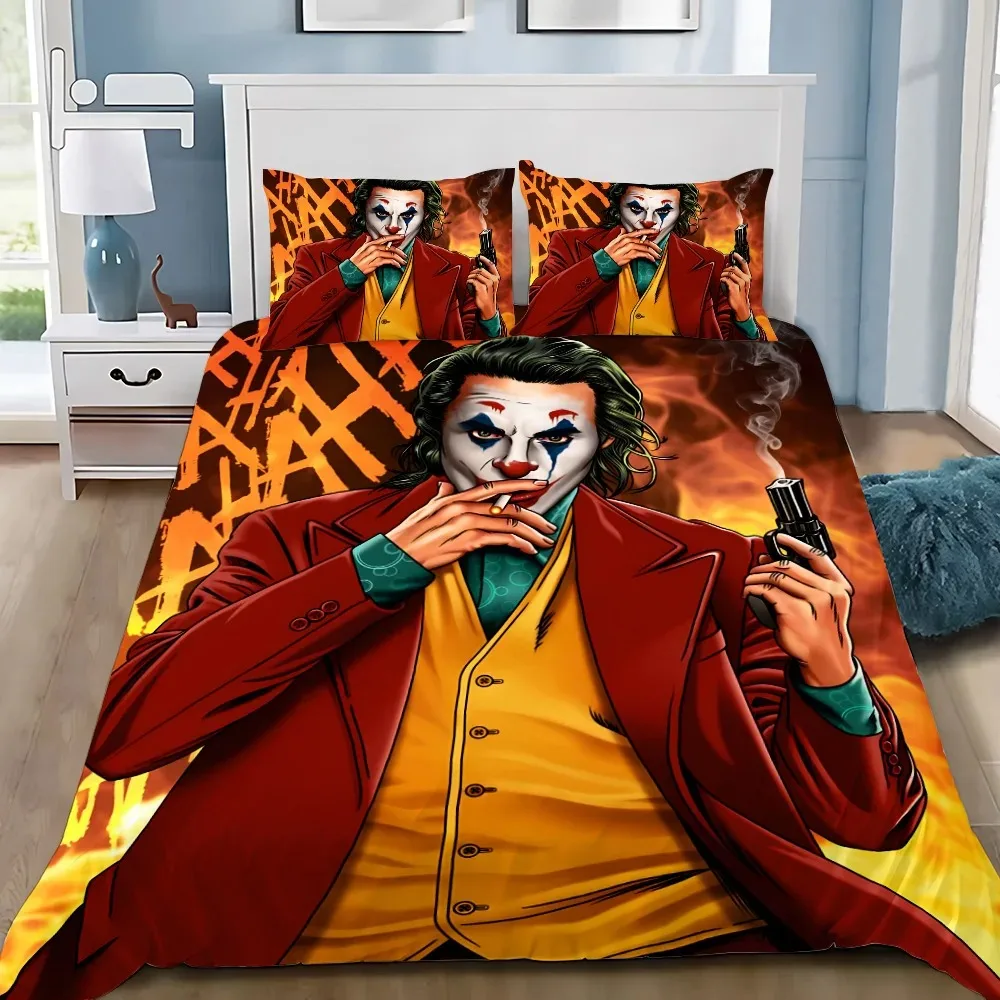 Film-Joker-Romeo-Bettbezug-Set für Erwachsene, Jungen und Mädchen, Schlafzimmerdekoration, Kindergeschenk, Einzelbett, Doppelbett, große Größe