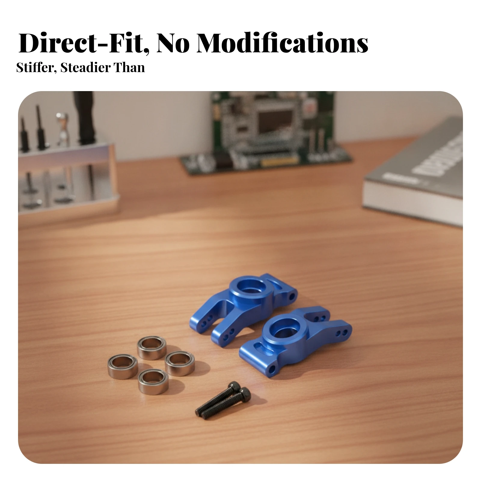 2 Pieces Rear Cup Hardware Kit Accurate Rear Cup with Bearings Replacement Bearings Long-Lasting RC Upgrade Parts High Strength