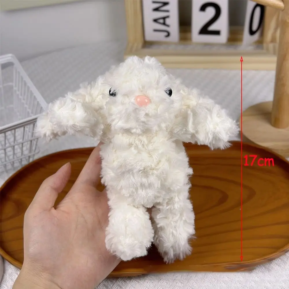 Kawaii 17cm Plush Bunny Pendant Sweet Bunny with Red Hat Rabbit Doll Keychain Cartoon Rabbit Keychain Gift