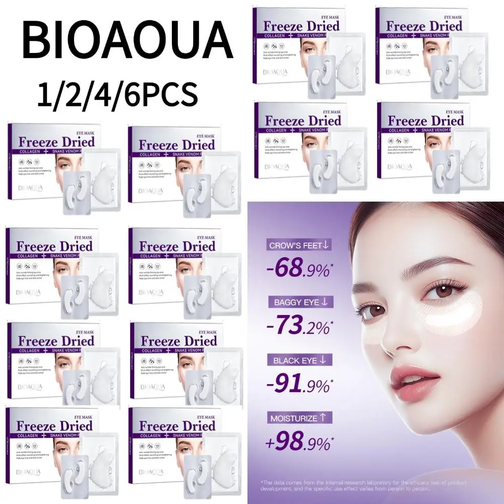

BIOAOUA 1/2/4/6PCS Moisturizing Eye Mask Eye Skincare Collagen-like Snake Peptide Anti-wrinkle Freeze-dried Eye Mask