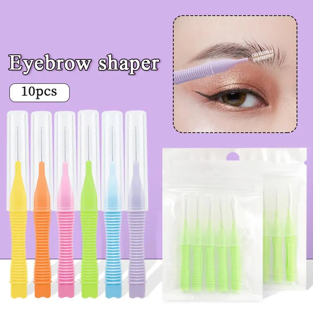 10 ชิ้นแปรงคิ้วแปรง Interdental Bendable ยก Mini แปรงขนตา Brow Perm แปรง Applicators ทิ้ง Salon Supply