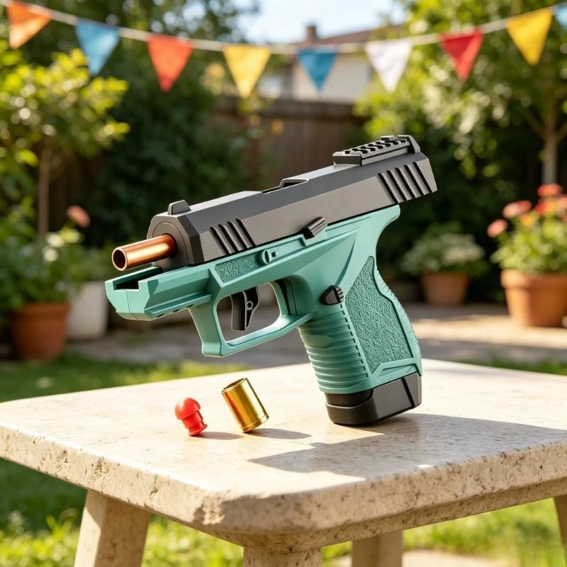 Image of Mini Gx4 Taschen-Spielzeugpistole mit kontinuierlichem Hülsenauswurf, Lehrmodell, Soft-Dart-Launcher, Blowback-Airsoft-Handblaster
