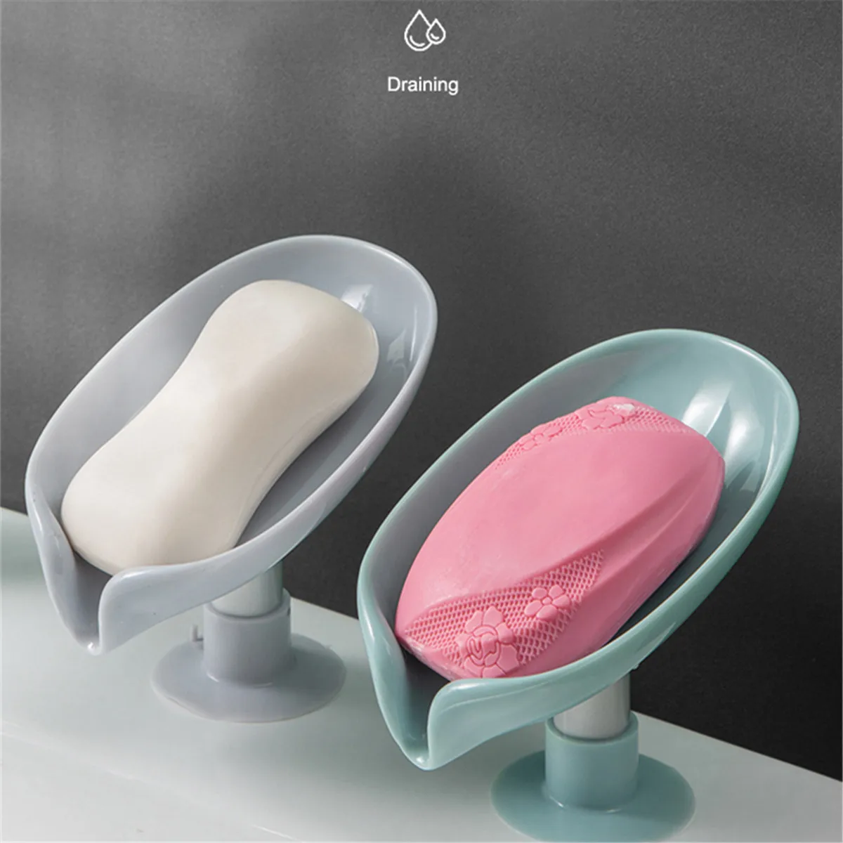 1/2PCS Soap Holder Leaf Shape Soap Tray Bathroom Shower Drain Soap Dish Soap Storage Container For Kitchen Bathroom Accessories