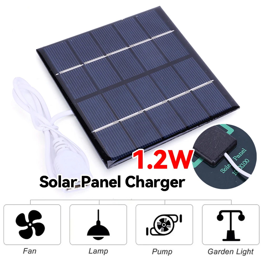 Tragbares Batterieladegerät, Solarpanel-Ladegerät, Photovoltaikzellen für Solarleuchte, für 3,7-V-Batterie, 3-5-V-Batterie/Telefonladegerät