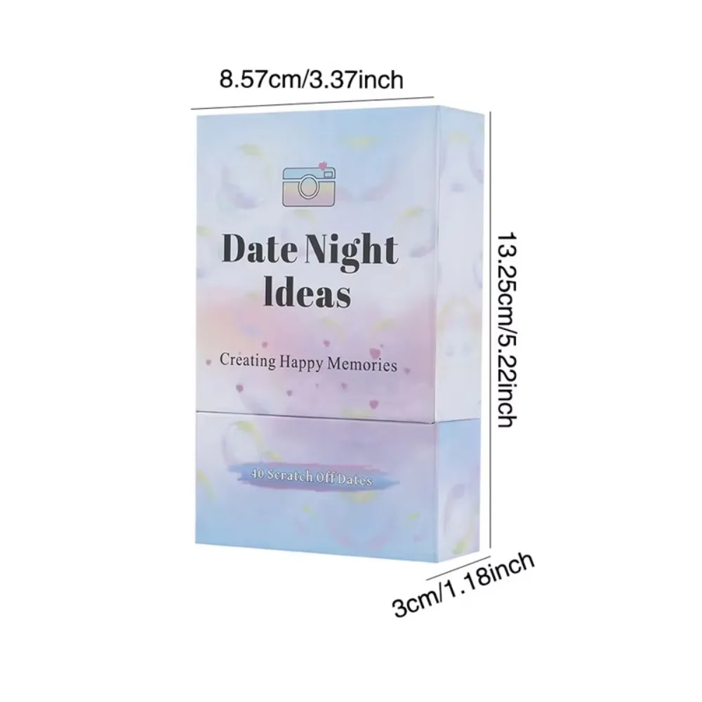 Funny 40 Date Night Ideas For Couple English Version Portable Adventurous Scratch-Off Cards Game Paper